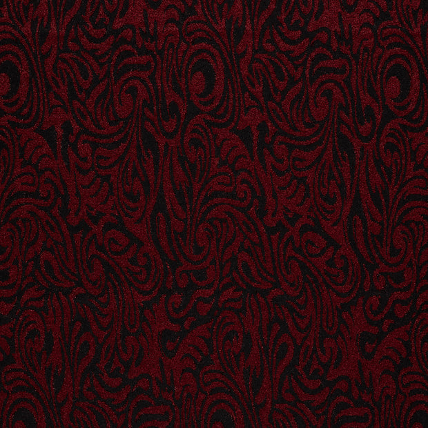 Jacquard tissu Rouge Bordeaux légèrement brillant 