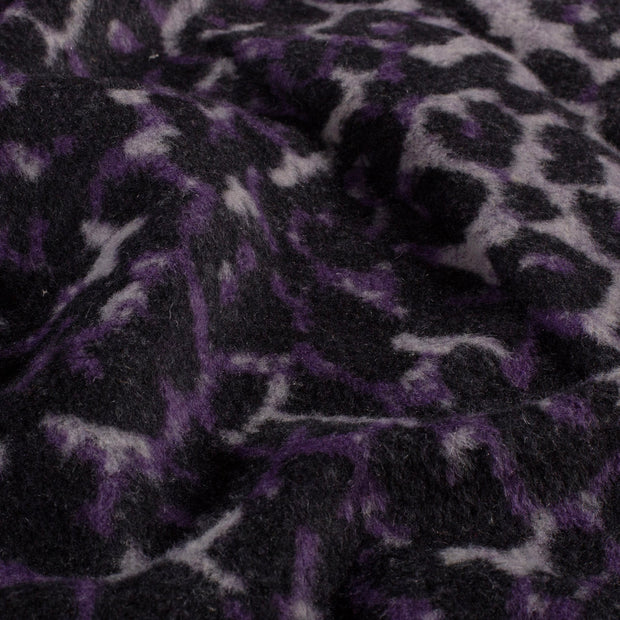 Jacquard tissu léopards Aubergine