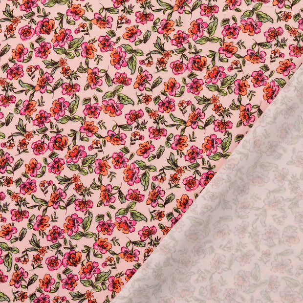 Sergé de Viscose tissu Rose clair imprimé numérique 