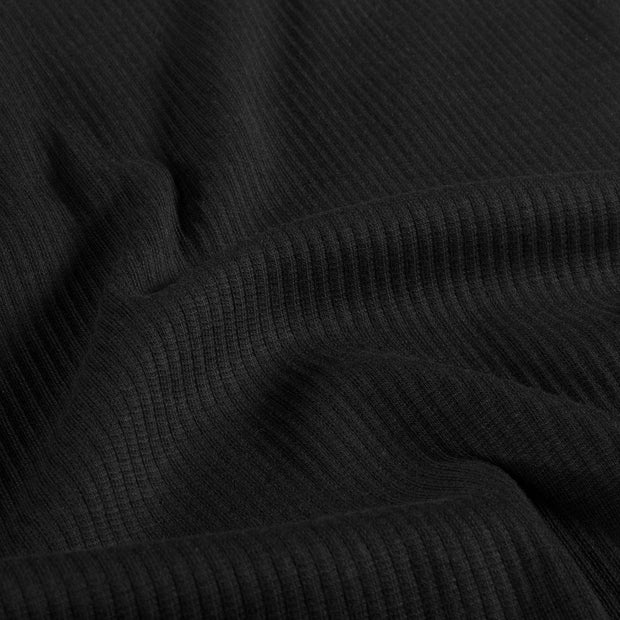 Rib Jersey fabric Unicolour Black