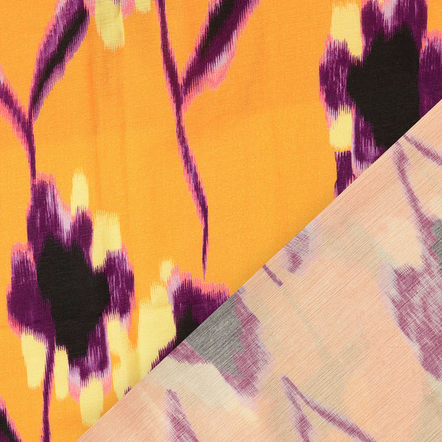 Sergé tissu orange imprimé numérique 
