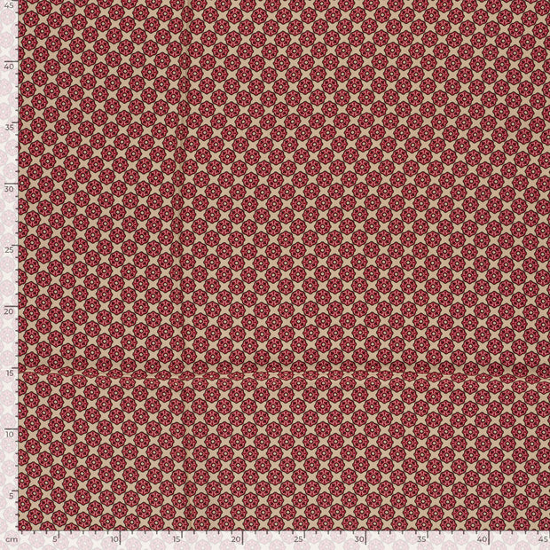 Viscose Satin fabrik Abstrakt Himbeere
