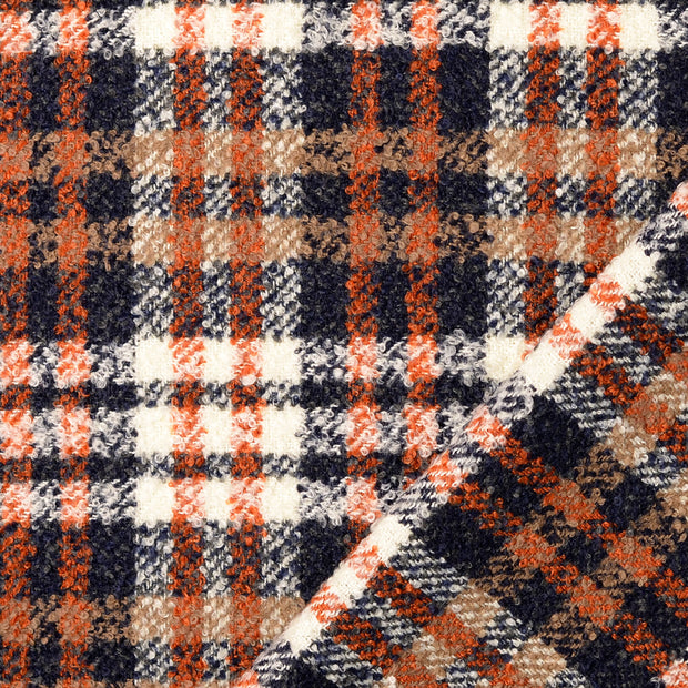 Tweed fabrik Marine garngefärbt 