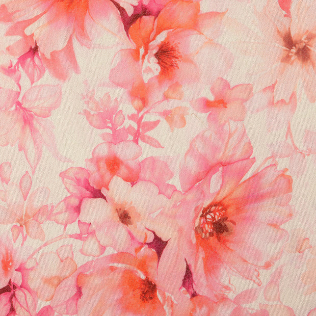 Heavy Knit fabric Flowers Light Pink