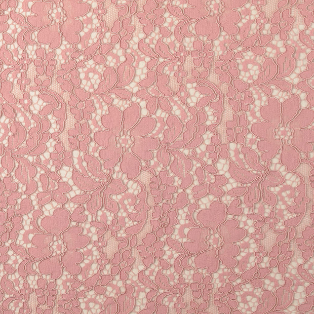 Dentelle tissu fleurs Rose clair