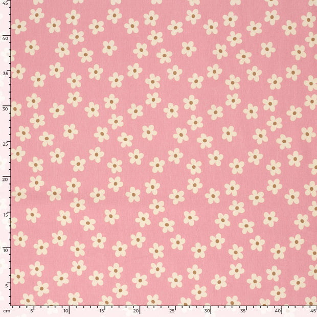  tissu fleurs Vieux rose