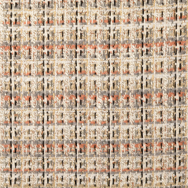 Bouclé tissu Carreaux Abricot