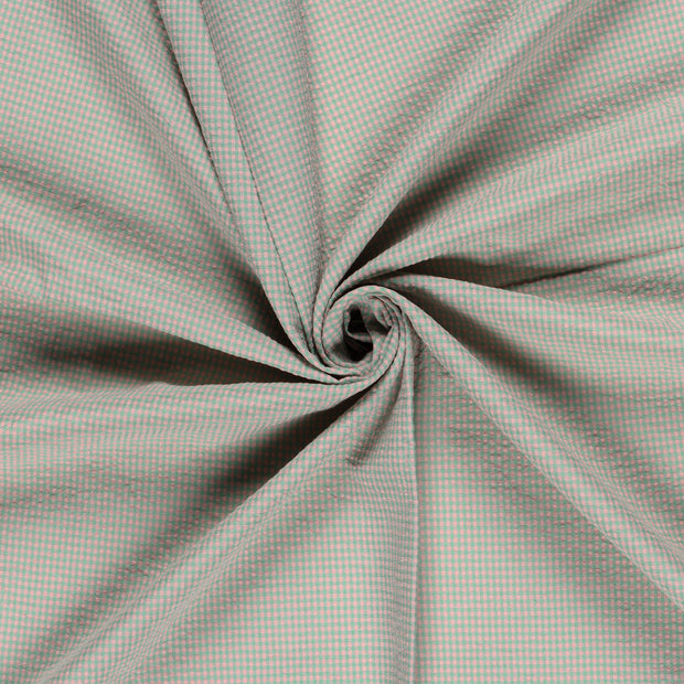 Cotton Poplin fabric Lila Seersucker 