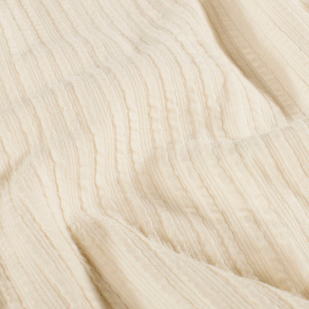 Rib Jacquard tissu Unicolore Ivory