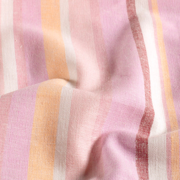 Linen fabric Stripes Light Pink