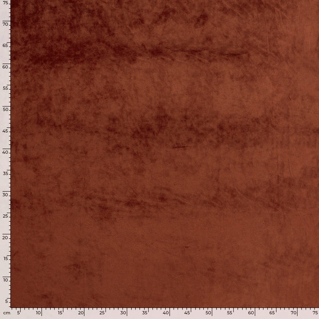 Velours tissu Unicolore Brique