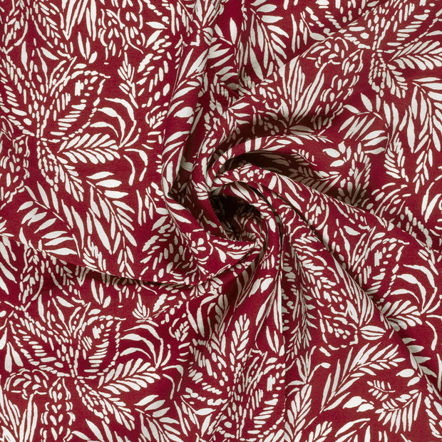 Viscose Nylon Crepe fabric Bordeaux printed 