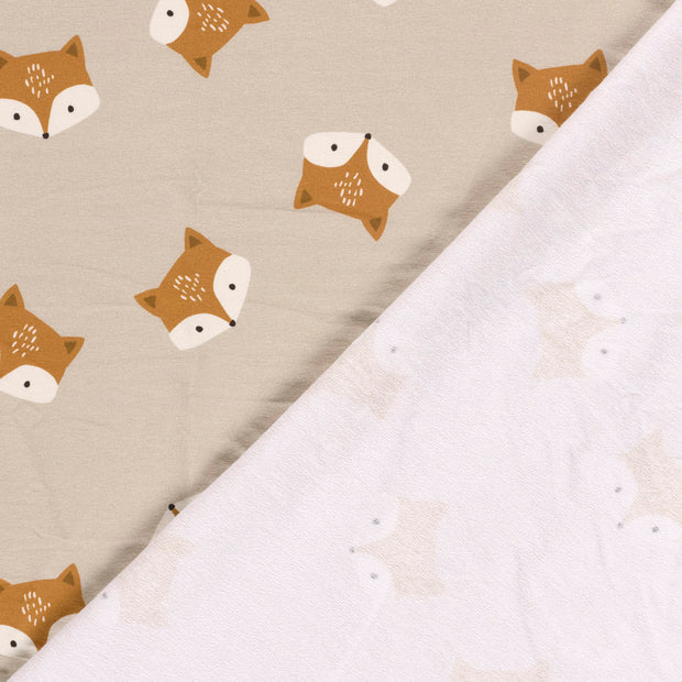 French Terry fabric Foxes digital printed 