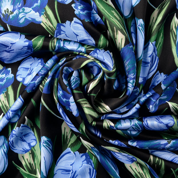 Viscose Satin tissu Cobalt 
