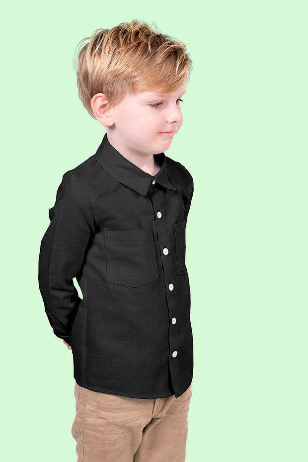 Bamboo Poplin fabric Unicolour Black