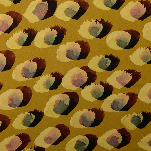Viscose Satin fabrik Punkte Beige