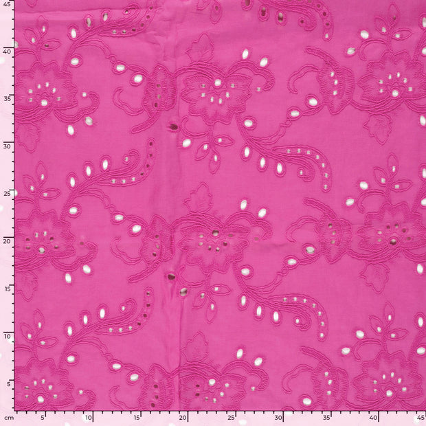 Popeline de Coton tissu Unicolore Rose