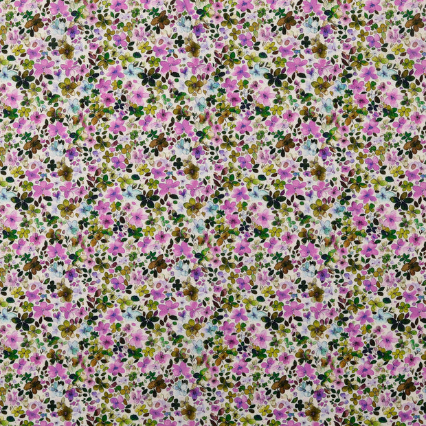 Voile fabric Flowers multicolor