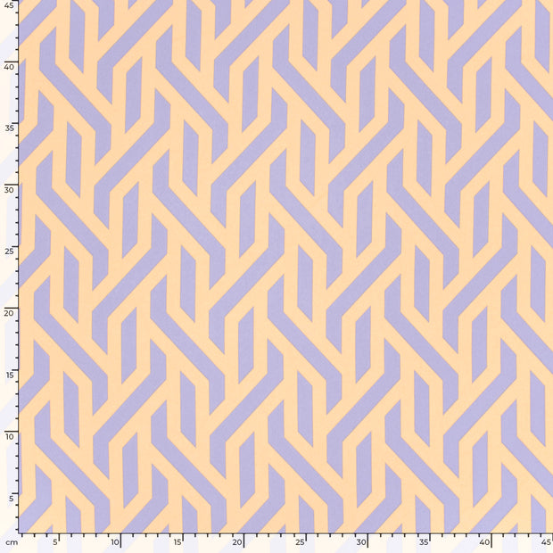 Sergé Extensible tissu Abstrait Saumon