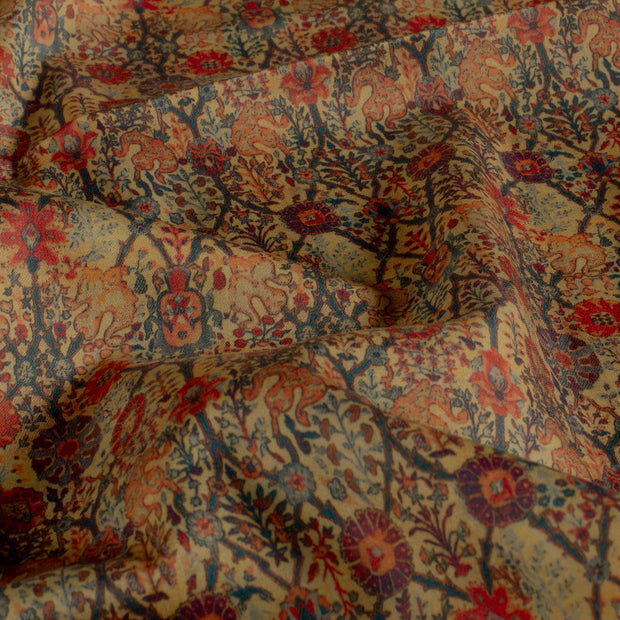 Cotton Poplin fabric Abstract Salmon