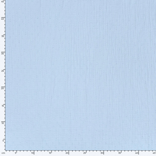 Muslin fabric Dots Light Blue