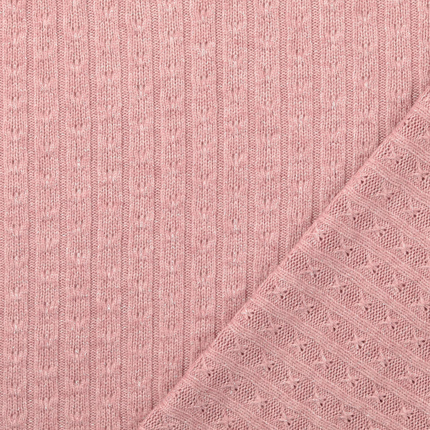 Heavy Knit fabric Old Pink Lurex 