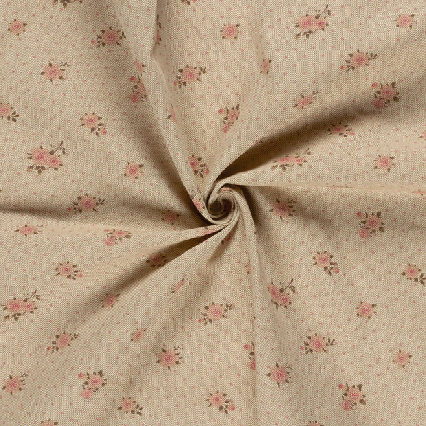 Aspect Lin tissu Rose imprimé numérique 