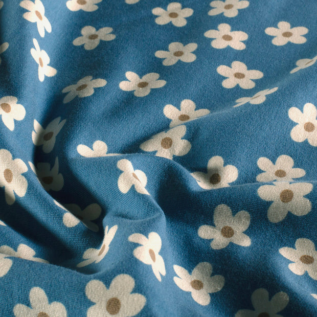  tissu fleurs Indigo