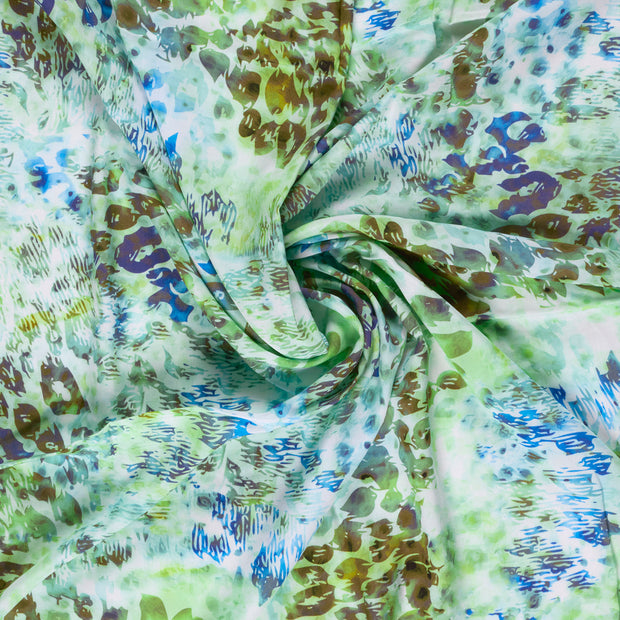 Viscose Poplin fabric Green printed 