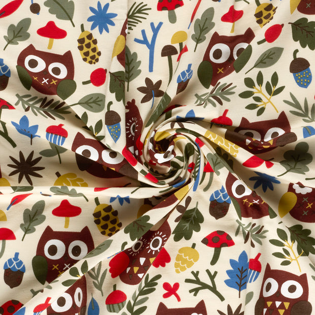 French Terry fabric Beige brushed and digital printed 