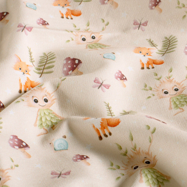 French Terry geraut fabrik Wald Beige