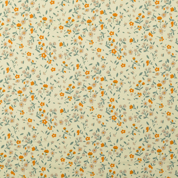 Rib Jersey tissu fleurs Jaune