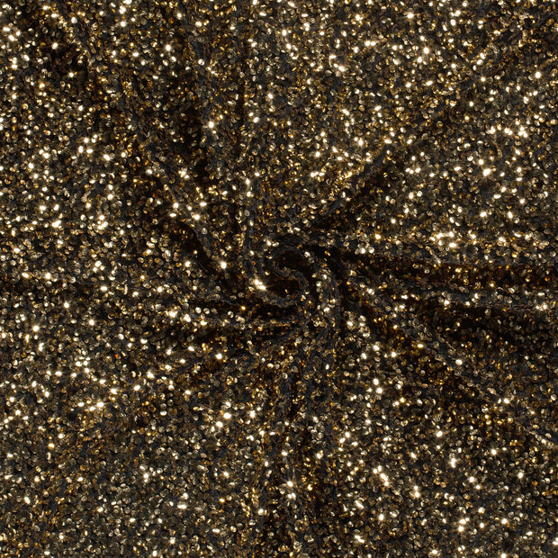 Velvet fabric Gold Sequins 