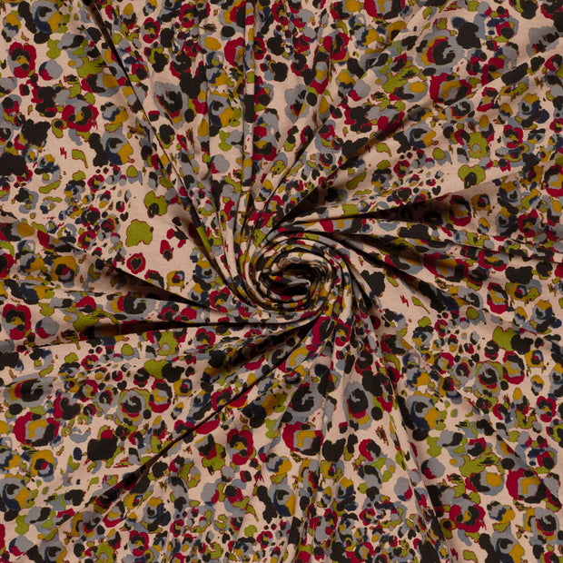 Viscose Vortex Jersey fabric Camel printed 