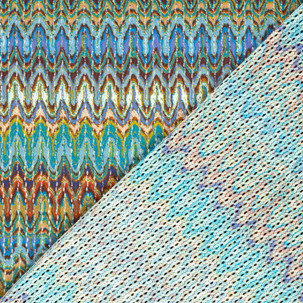 Plissé fabric Stripes digital printed 