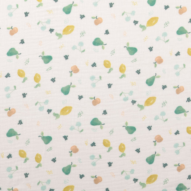 Muslin fabric Fruits Multicolor