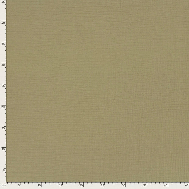 Double gaze très large tissu Unicolore Vert Olive