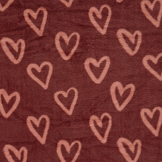 Coral Fleece fabric Bordeaux soft 