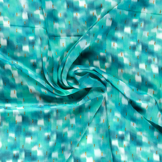 Chiffon fabric Dark Mint digital printed 