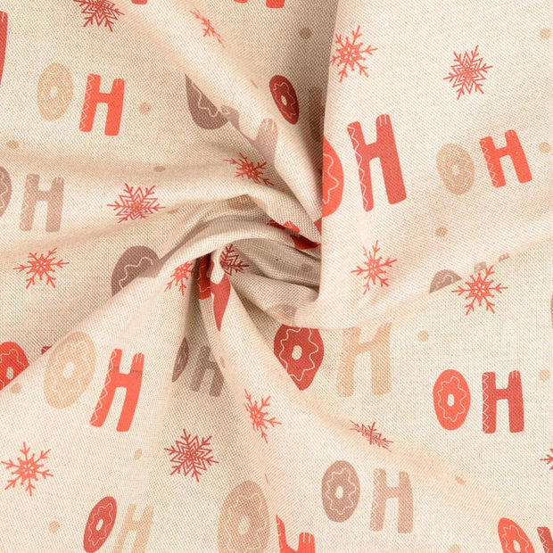 Half Panama fabric Off White printed 