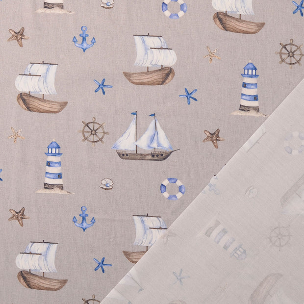 Cotton Poplin fabric Beige 