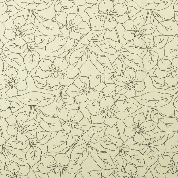 Jersey tissu fleurs Vert