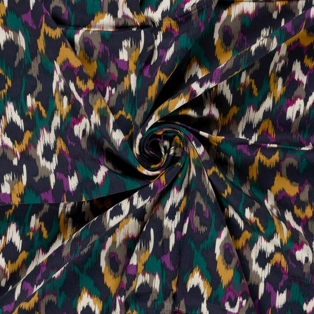 Viscose Satin fabrik Violett bedruckt 