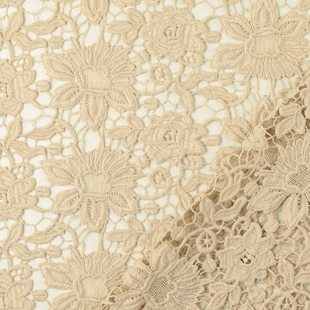 dentelle tissu beige 
