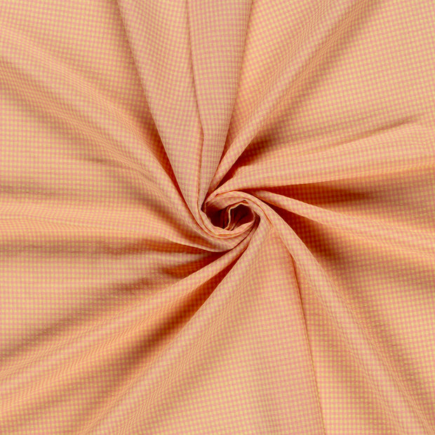 Popeline de Coton tissu Rose clair Seersucker 