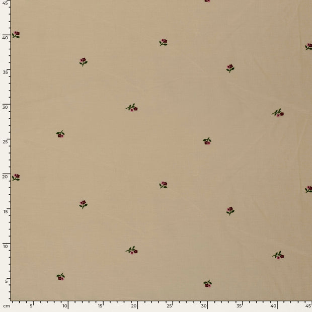 Feincord 21w fabrik Blumen Beige