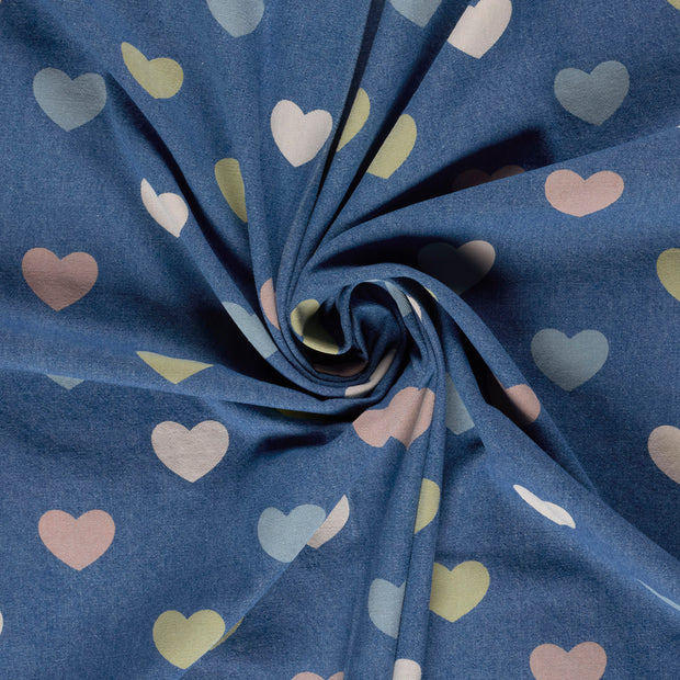 Denim fabric Indigo printed 