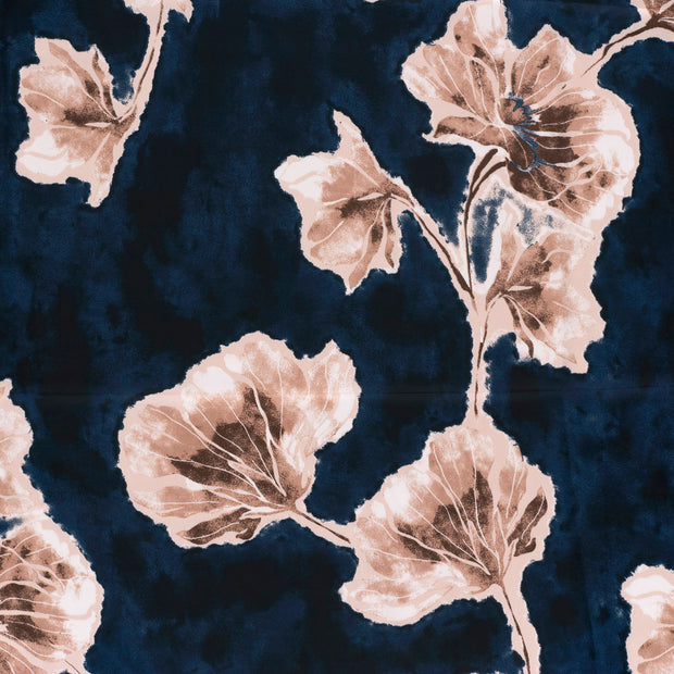 Satin Duchesse fabric Navy slightly shiny 
