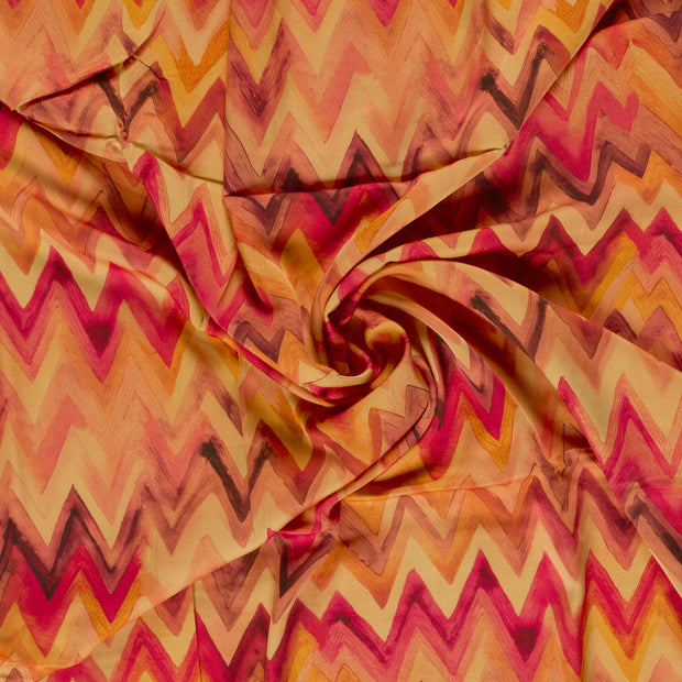 Viscose Satin tissu Camel imprimé numérique 