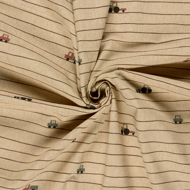 Aspect Lin tissu Beige imprimé numérique 